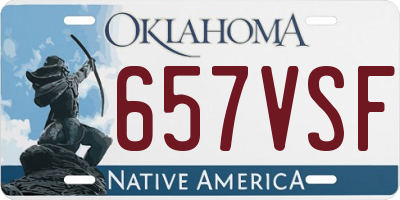 OK license plate 657VSF