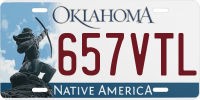 OK license plate 657VTL
