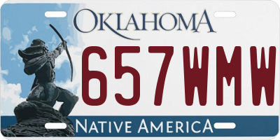 OK license plate 657WMW