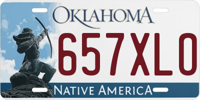 OK license plate 657XLO