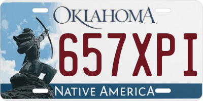 OK license plate 657XPI