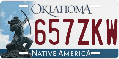 OK license plate 657ZKW