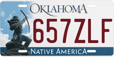 OK license plate 657ZLF