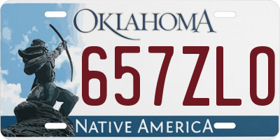 OK license plate 657ZLO