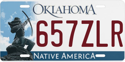 OK license plate 657ZLR