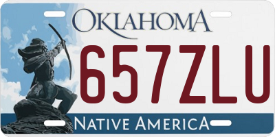 OK license plate 657ZLU