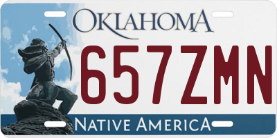 OK license plate 657ZMN