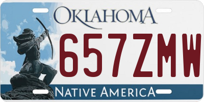OK license plate 657ZMW