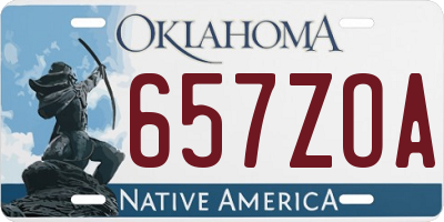 OK license plate 657ZOA