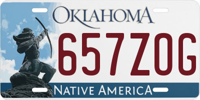 OK license plate 657ZOG