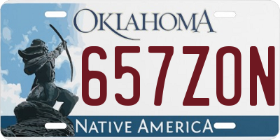 OK license plate 657ZON