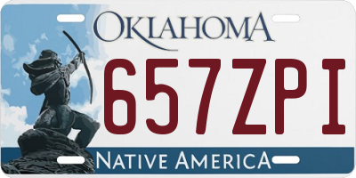 OK license plate 657ZPI