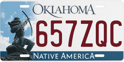 OK license plate 657ZQC