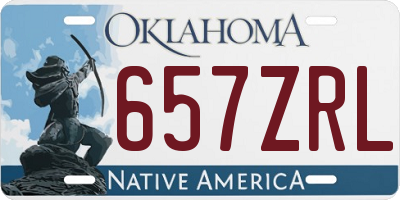 OK license plate 657ZRL