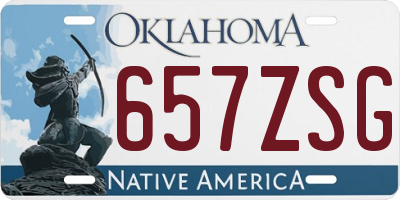 OK license plate 657ZSG