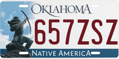 OK license plate 657ZSZ