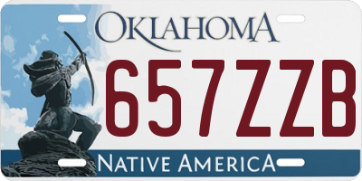 OK license plate 657ZZB