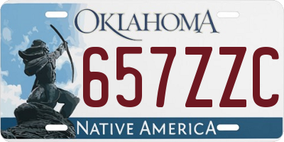 OK license plate 657ZZC