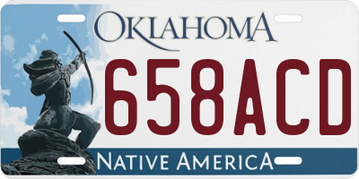 OK license plate 658ACD
