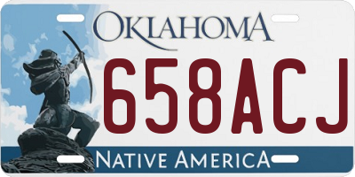 OK license plate 658ACJ