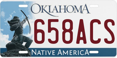 OK license plate 658ACS
