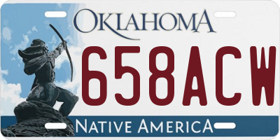 OK license plate 658ACW