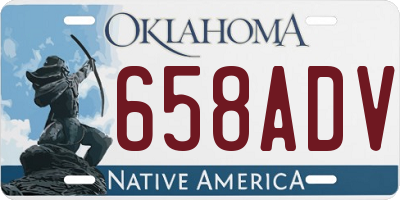 OK license plate 658ADV