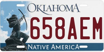 OK license plate 658AEM