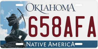 OK license plate 658AFA