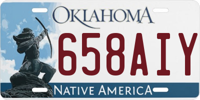 OK license plate 658AIY