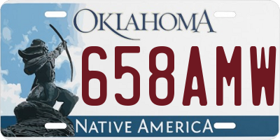 OK license plate 658AMW