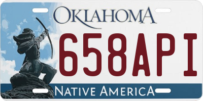 OK license plate 658API
