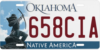 OK license plate 658CIA