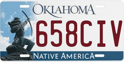 OK license plate 658CIV