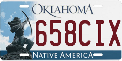OK license plate 658CIX