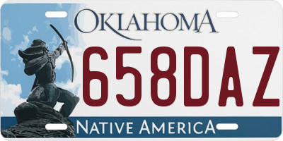 OK license plate 658DAZ