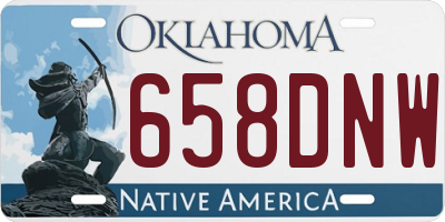 OK license plate 658DNW