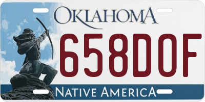 OK license plate 658DOF