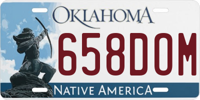 OK license plate 658DOM