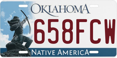 OK license plate 658FCW