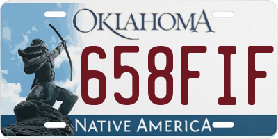 OK license plate 658FIF