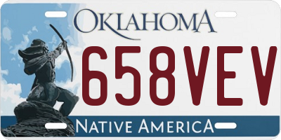 OK license plate 658VEV