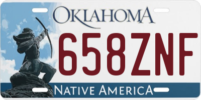 OK license plate 658ZNF