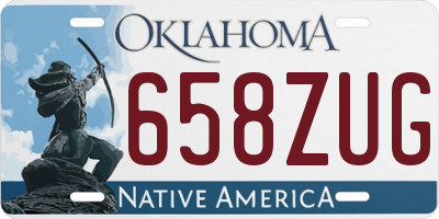 OK license plate 658ZUG