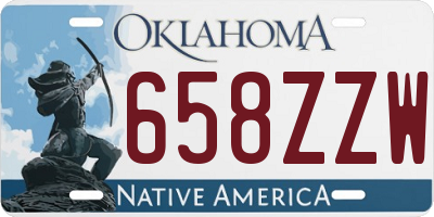 OK license plate 658ZZW