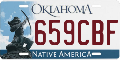 OK license plate 659CBF