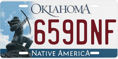 OK license plate 659DNF