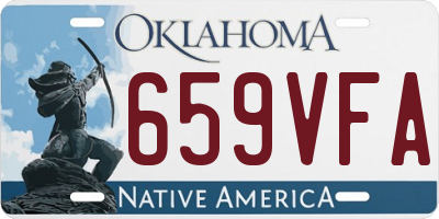 OK license plate 659VFA