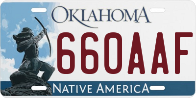 OK license plate 660AAF