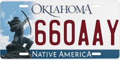 OK license plate 660AAY